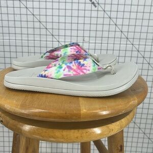 Chaco Womens Sandals Chillos Flip Light Tie Dye Slip On Thong Shoes 8